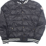 GUESS Mens Puffer Jacket Black Nylon Hooded S