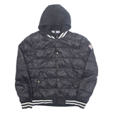 GUESS Mens Puffer Jacket Black Nylon Hooded S