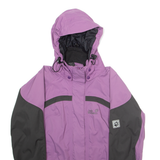 JACK WOLFSKIN Womens Rain Jacket Purple Hooded Colourblock UK 10