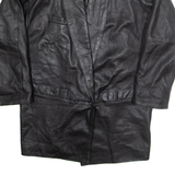 YESSICA Womens Blazer Jacket Black Leather 90s UK 12