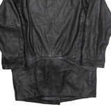 YESSICA Womens Blazer Jacket Black Leather 90s UK 12