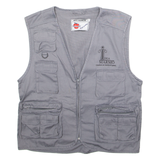 BEST FASHION Idea Marmo Utility Mens Gilet Grey Twill 90s L