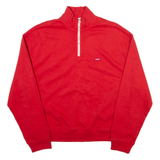 LEVI'S Mens Sweatshirt Red 1/4 Zip S
