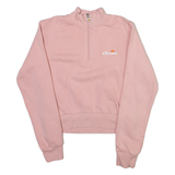 ELLESSE Womens Sweatshirt Pink 1/4 Zip UK 8