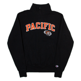 CHAMPION Pacific Mens Sweatshirt Black 1/4 Zip USA S