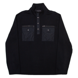 MICHAEL KORS Mens Sweatshirt Black 1/4 Zip L