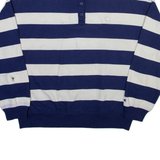 CHAMPION Striped Mens Sweatshirt Blue Collared L