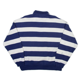 CHAMPION Striped Mens Sweatshirt Blue Collared L