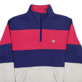 CHAPS Striped Womens Sweatshirt Purple 1/4 Zip S