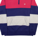 CHAPS Striped Womens Sweatshirt Purple 1/4 Zip S