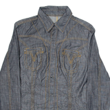 Mens Denim Shirt Black Long Sleeve S