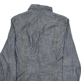 Mens Denim Shirt Black Long Sleeve S