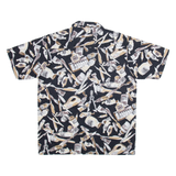 CASUAL LAND Mens Shirt Black Crazy Pattern L