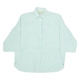 DANIEL DUVAL Womens Shirt Green Striped Long Sleeve M