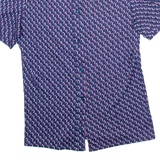 DANILLA Womens Shirt Blue Geometric XS