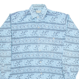 HAPPY LIFE Mens Shirt Blue Crazy Pattern Long Sleeve M