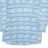 HAPPY LIFE Mens Shirt Blue Crazy Pattern Long Sleeve M