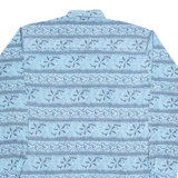 HAPPY LIFE Mens Shirt Blue Crazy Pattern Long Sleeve M