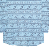 HAPPY LIFE Mens Shirt Blue Crazy Pattern Long Sleeve M