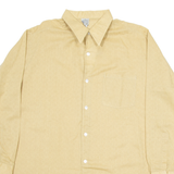 MARSUM Mens Plain Shirt Brown Long Sleeve L
