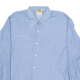 CLUB Mens Shirt Blue Geometric Long Sleeve M