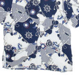DEVILLE Womens Shirt Blue Crazy Pattern M