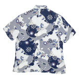 DEVILLE Womens Shirt Blue Crazy Pattern M