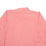 BENETTON Mens Shirt Red Striped Long Sleeve L