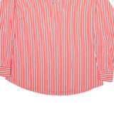 BENETTON Mens Shirt Red Striped Long Sleeve L