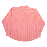 BENETTON Mens Shirt Red Striped Long Sleeve L