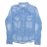 GUESS Womens Denim Shirt Blue Long Sleeve M