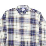 JACQUES BRITT Mens Shirt Blue Check Long Sleeve XL