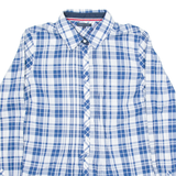 TOMMY HILFIGER Womens Shirt Blue Check Long Sleeve UK 10