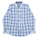 TOMMY HILFIGER Womens Shirt Blue Check Long Sleeve UK 10