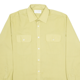 Mens Plain Shirt Green Long Sleeve M