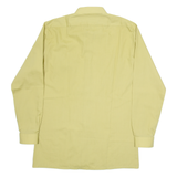 Mens Plain Shirt Green Long Sleeve M