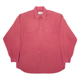 LE FROG Mens Plain Shirt Red Long Sleeve L
