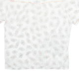 WATTG Mens Hawaiian Shirt White Floral M