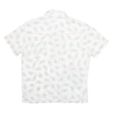 WATTG Mens Hawaiian Shirt White Floral M
