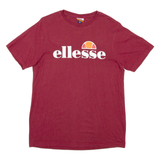 ELLESSE Womens T-Shirt Maroon UK 12