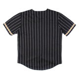 KARL KANI Button Up Striped Mens Jersey Black V-Neck S