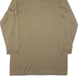 Mens T-Shirt Green Long Sleeve 1/4 Zip M