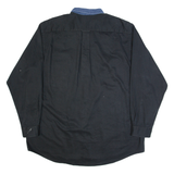 NAUTICA Mens Plain Shirt Black Long Sleeve XL