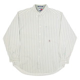 TOMMY HILFIGER Mens Shirt Beige Striped Long Sleeve L