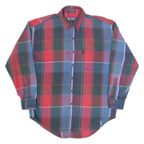 CHAPS RALPH LAUREN Mens Shirt Red 90s Check Long Sleeve L