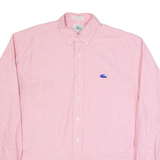 IZOD LACOSTE Mens Plain Shirt Pink Long Sleeve M