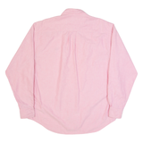 IZOD LACOSTE Mens Plain Shirt Pink Long Sleeve M