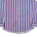 TOMMY HILFIGER Mens Shirt Blue 90s Striped Long Sleeve M
