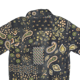 PULL & BEAR Mens Shirt Black Paisley XS