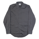 CALVIN KLEIN Mens Plain Shirt Grey Long Sleeve M
